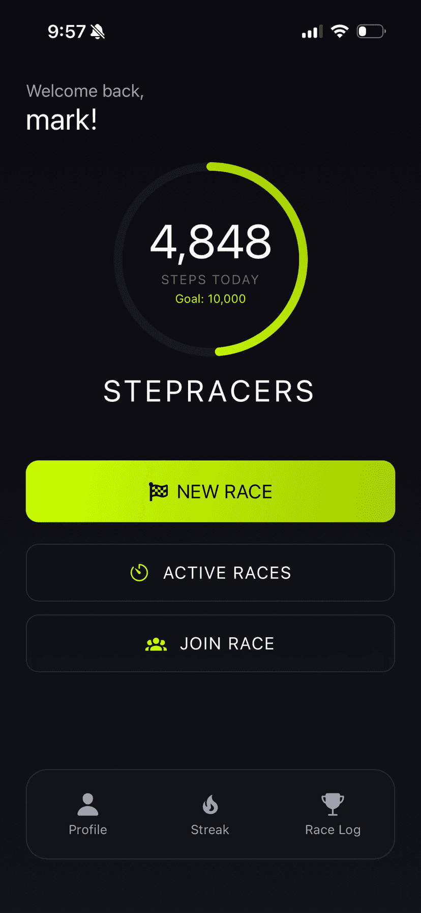 StepRacers Dashboard